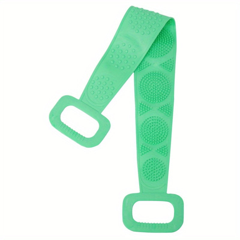 1pc Extra Long Silicone Body Scrubber - Easy Back Exfoliating Bath Brush Belt with Handle for Deep Clean & Skin Refreshing Shower Strip