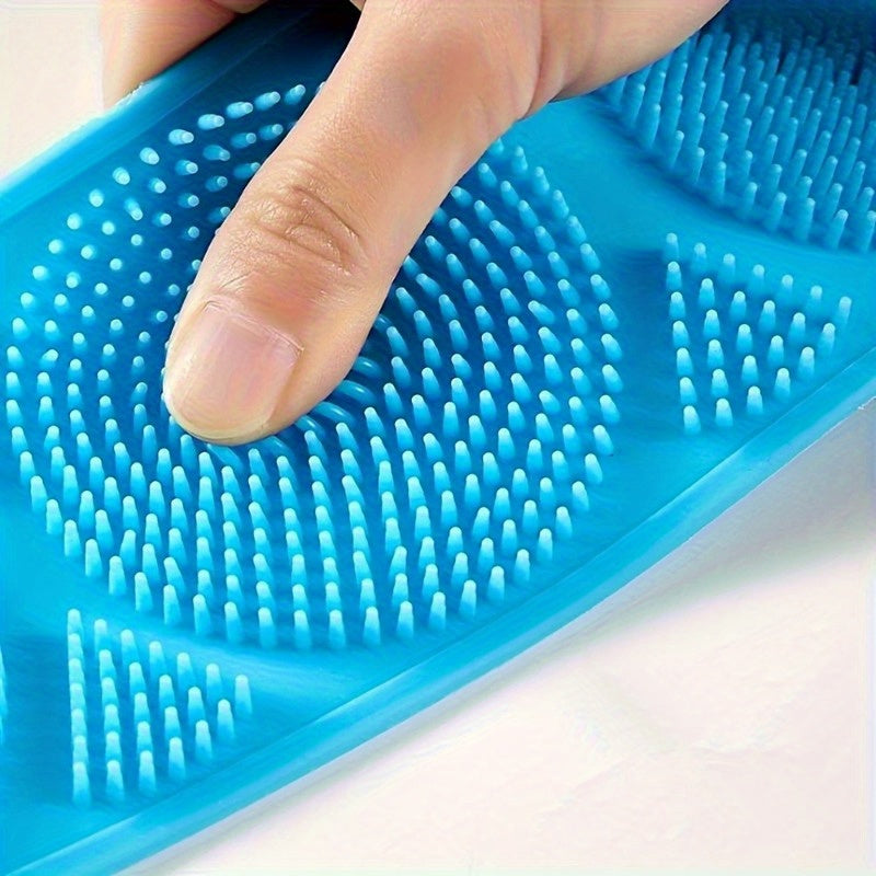 1pc Extra Long Silicone Body Scrubber - Easy Back Exfoliating Bath Brush Belt with Handle for Deep Clean & Skin Refreshing Shower Strip