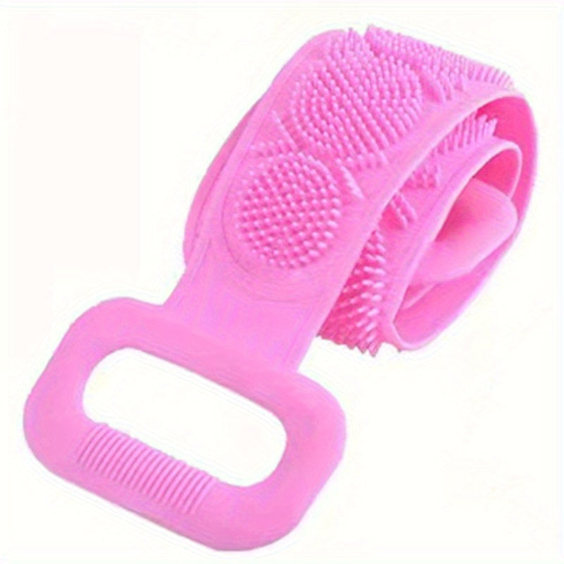 1pc Extra Long Silicone Body Scrubber - Easy Back Exfoliating Bath Brush Belt with Handle for Deep Clean & Skin Refreshing Shower Strip