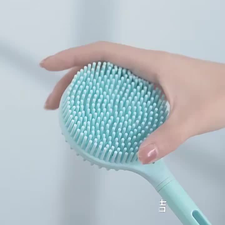 1pc Long Handle Soft Hair Bath Brush, Back Scrubber and Body Massage Brush for Shower - No Battery Required, Ball Brush, Bathroom Brushes
