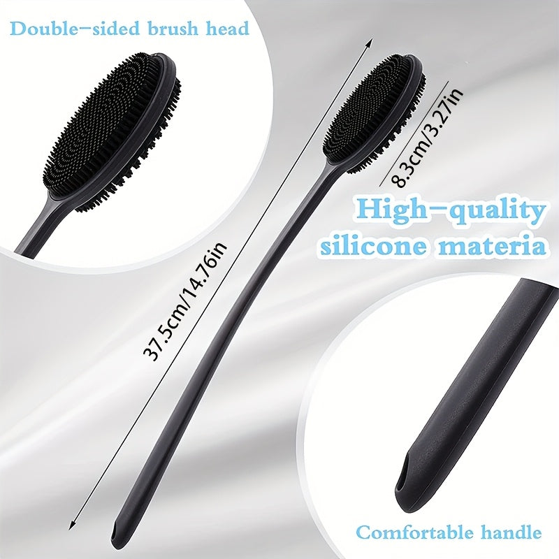 Long Handle Soft Back Cleaning Pad Ring - 1pc Shower Back Scrubber Bath Brush - Men's And Women's Bathroom Shower Accessories