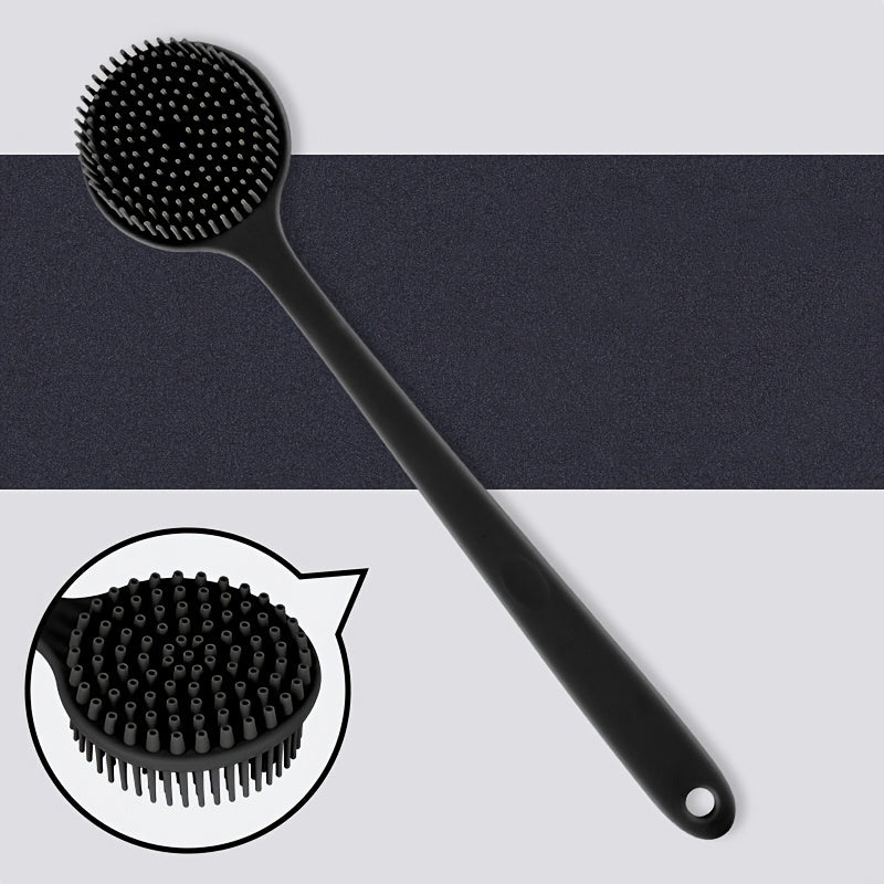 Long Handle Soft Back Cleaning Pad Ring - 1pc Shower Back Scrubber Bath Brush - Men's And Women's Bathroom Shower Accessories