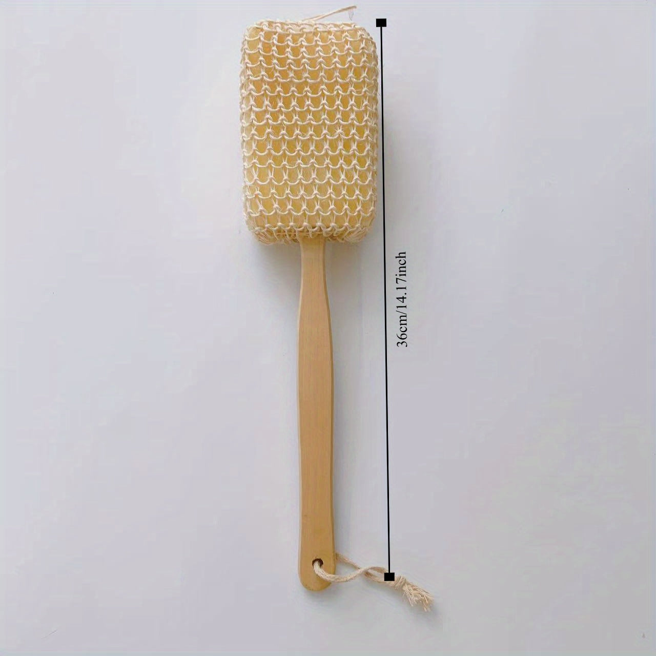 1pc Body Scrubber with Soft and Stiff Natural Bristles, Dual-Sided Long Handle Shower Brush, Back Scrubber, Body Exfoliator for Bath or Dry Brush, Bath Brush, Back Brush